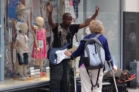 “There’s No Such Thing,” Woman Shouts At Busker Singing ‘Innocent Man’